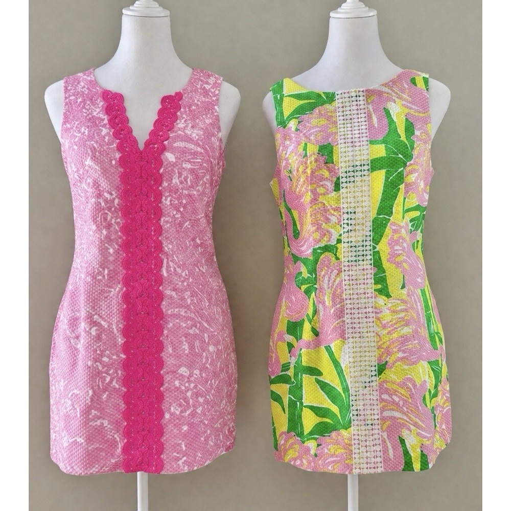 2-Lilly Pulitzer Target Women's 16 See Ya Later Flamingo Fan Dance Shift Dresses